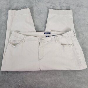Bandolino Mandie Womens Jeans 22W Plus Capri Beige Denim Zip Fly CAP17E